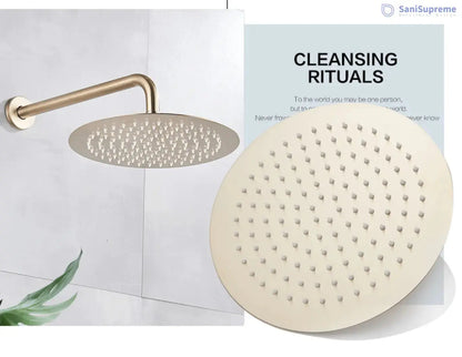 SaniSupreme® Doucheset Yosemite 40 cm. regendouche rond 2 - weg goud brushed