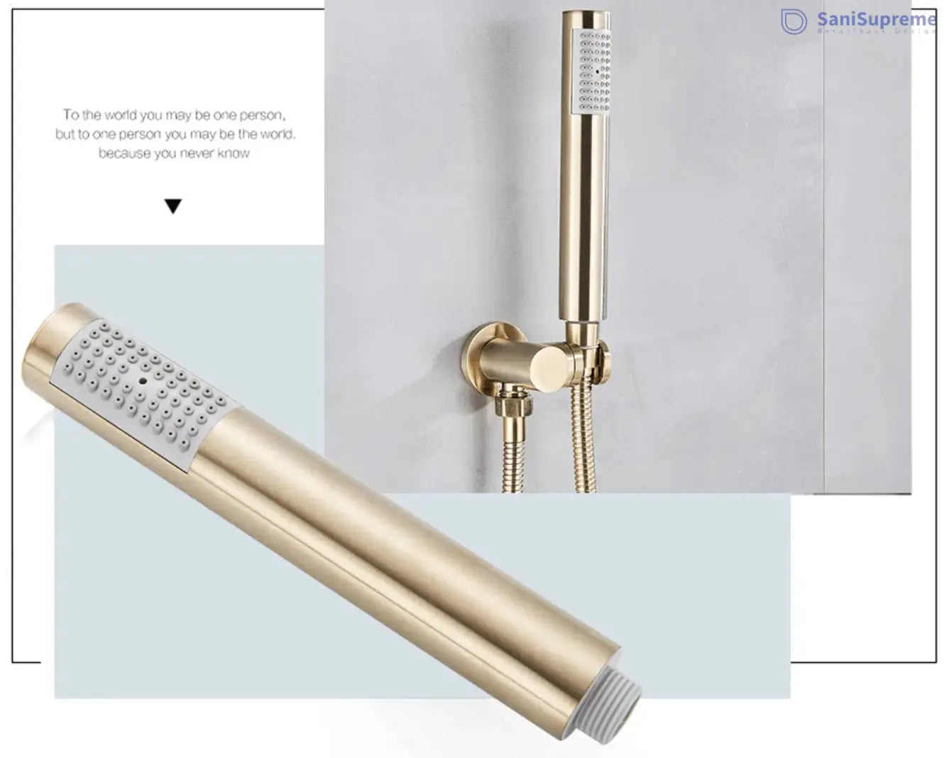 SaniSupreme® Doucheset Yosemite 40 cm. regendouche rond 2 - weg goud brushed