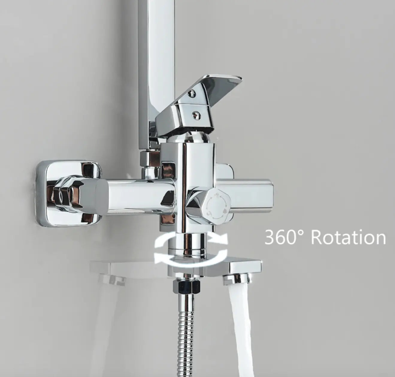 SaniSupreme Florida opbouw bad doucheset met baduitloop 8 inch regendouche chroom vierkant