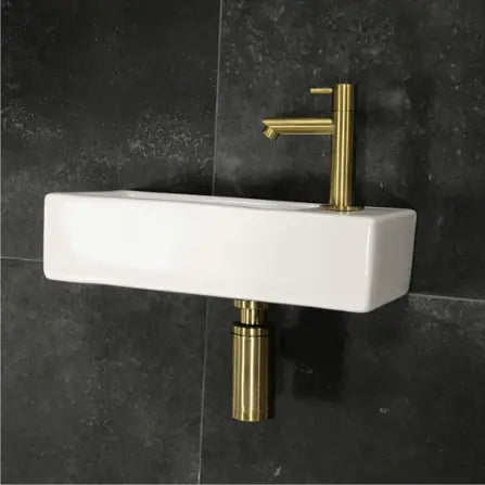 Sanisupreme fonteinset 38.5x18.5x9cm hura keramiek recht mat goud