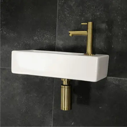 Sanisupreme fonteinset 38.5x18.5x9cm hura keramiek recht mat goud