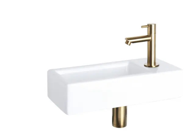 Sanisupreme fonteinset 38.5x18.5x9cm hura keramiek recht mat goud