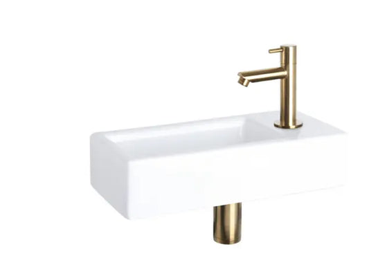 Sanisupreme fonteinset 38.5x18.5x9cm hura keramiek recht mat goud