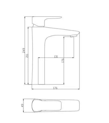 SaniSupreme Hoge Wastafelmengkraan Boston met Waterbesparing Mat Zwart