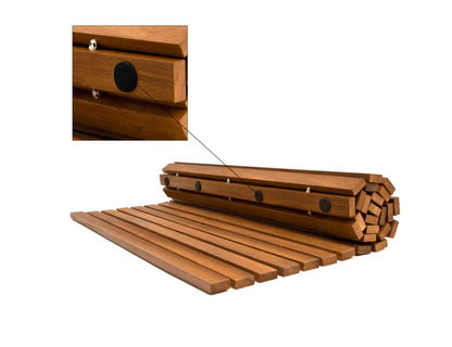 SaniSupreme Houten badmat 50 x 80 cm oprolbaar model met anti - slip rubbers