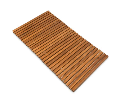 SaniSupreme Houten badmat 50 x 80 cm oprolbaar model met anti - slip rubbers