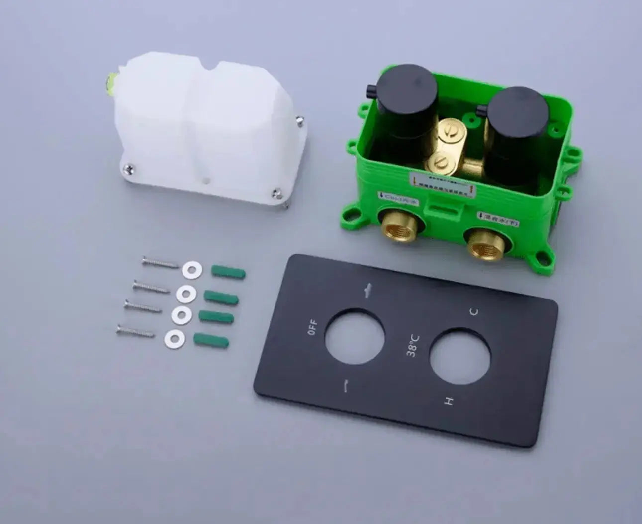 SaniSupreme® Inbouw Doucheset Malaga Blackline Premium Plus 2 weg 16 inch 40 cm regendouche rond - rechthoek mat zwart