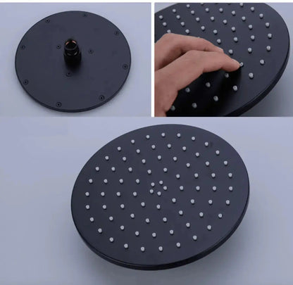 SaniSupreme® Inbouw Doucheset Malaga Blackline Premium Plus 2 weg 16 inch 40 cm regendouche rond - rechthoek mat zwart