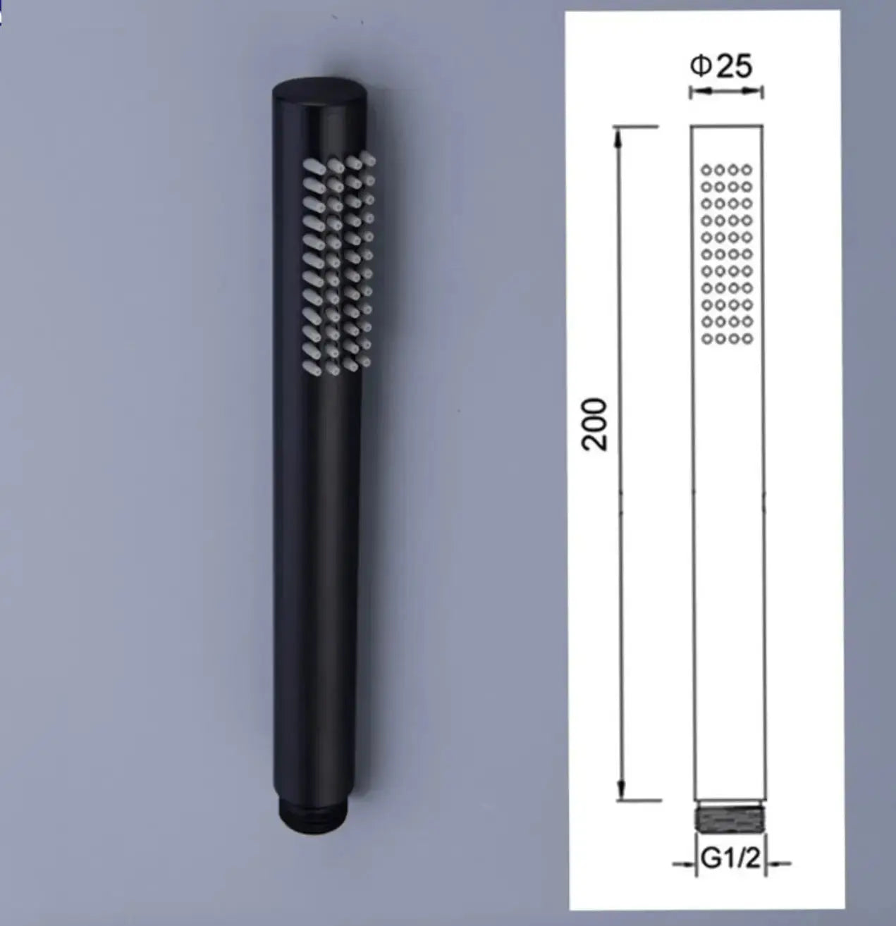 SaniSupreme® Inbouw Doucheset Malaga Blackline Premium Plus 2 weg 16 inch 40 cm regendouche rond - rechthoek mat zwart