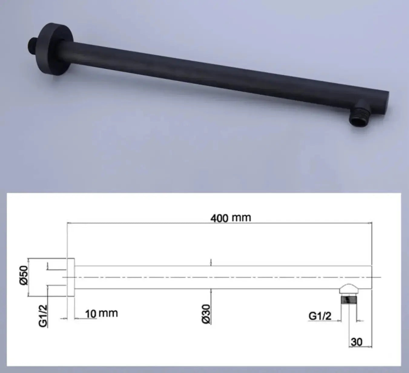 SaniSupreme® Inbouw Doucheset Malaga Blackline Premium Plus 2 weg 16 inch 40 cm regendouche rond - rechthoek mat zwart