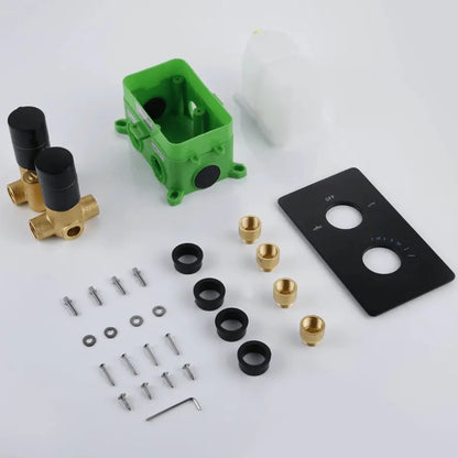 SaniSupreme® Inbouw Doucheset Washington Premium 2 weg 12 inch regendouche rond - rechthoek mat zwart