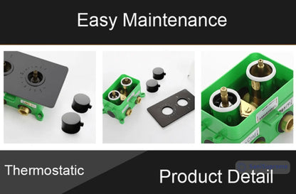 SaniSupreme® Inbouw Doucheset Washington Premium 2 weg 12 inch regendouche rond - rechthoek mat zwart