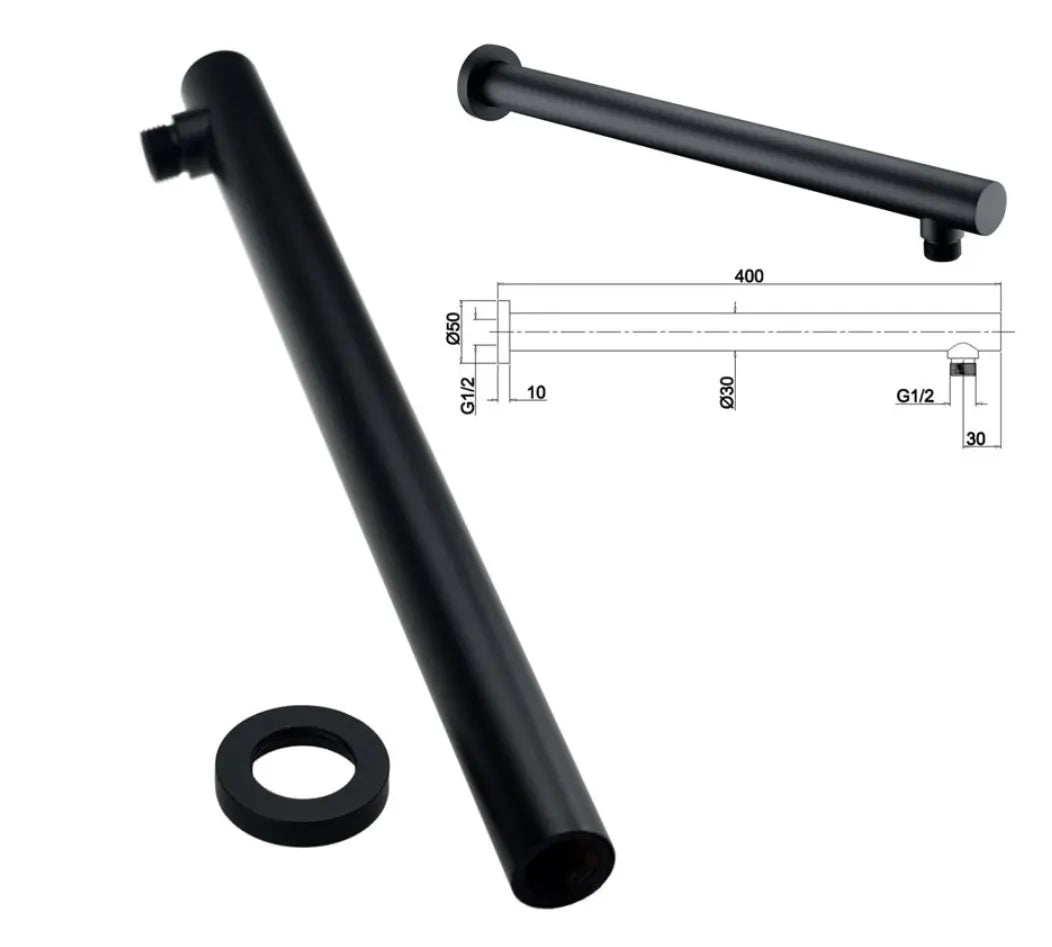 SaniSupreme® Inbouw Doucheset Washington Premium 2 weg 8 inch regendouche rond - rechthoek mat zwart