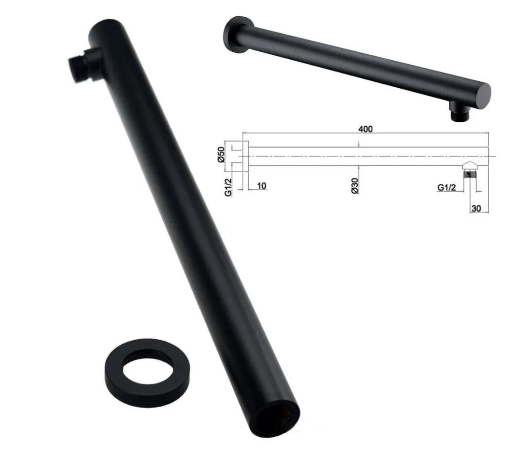 SaniSupreme® Inbouw Doucheset Washington Premium 2 weg Doucheset 8 inch regendouche rond mat zwart