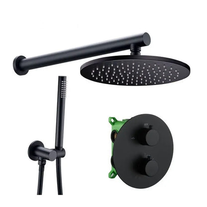 SaniSupreme® Inbouw Doucheset Washington Premium 2 weg Doucheset 8 inch regendouche rond mat zwart