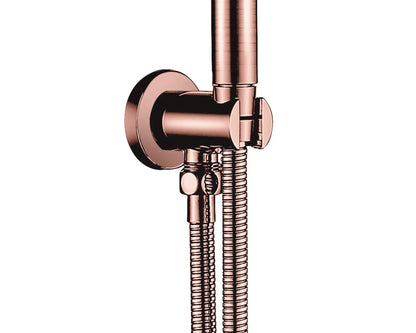 SaniSupreme Inbouw Regendouche 25 cm Set Marbella met Handdouche en Wanduitloop Geborsteld Koper