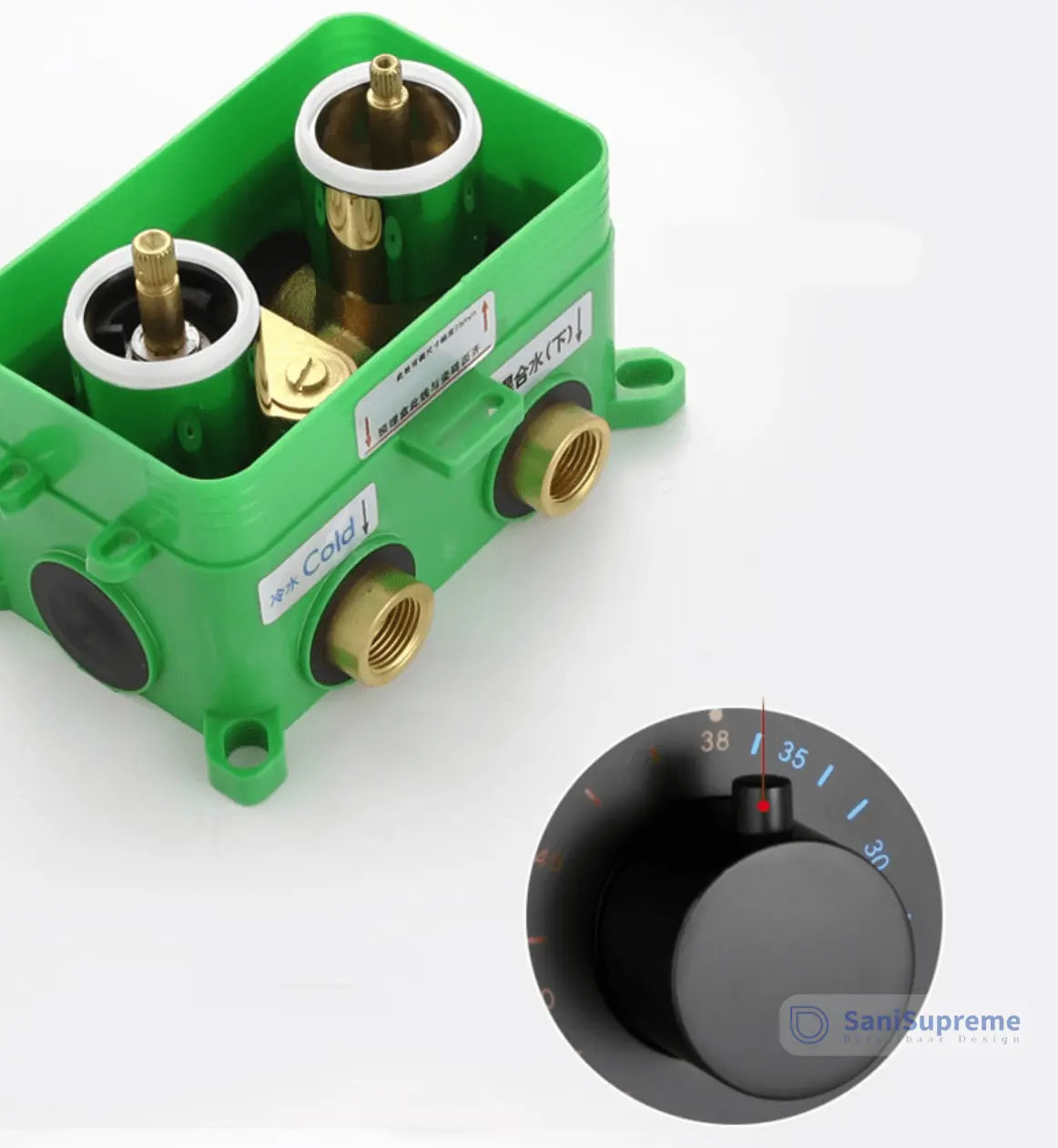 SaniSupreme Inbouw Regendouche Set Aloni met Handdouche en Wanduitloop Geborsteld Koper