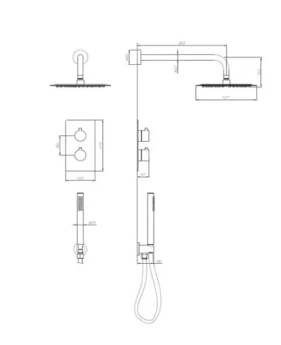 SaniSupreme Inbouw Regendouche Set Creavit Aloni met Handdouche en Wanduitloop Chroom