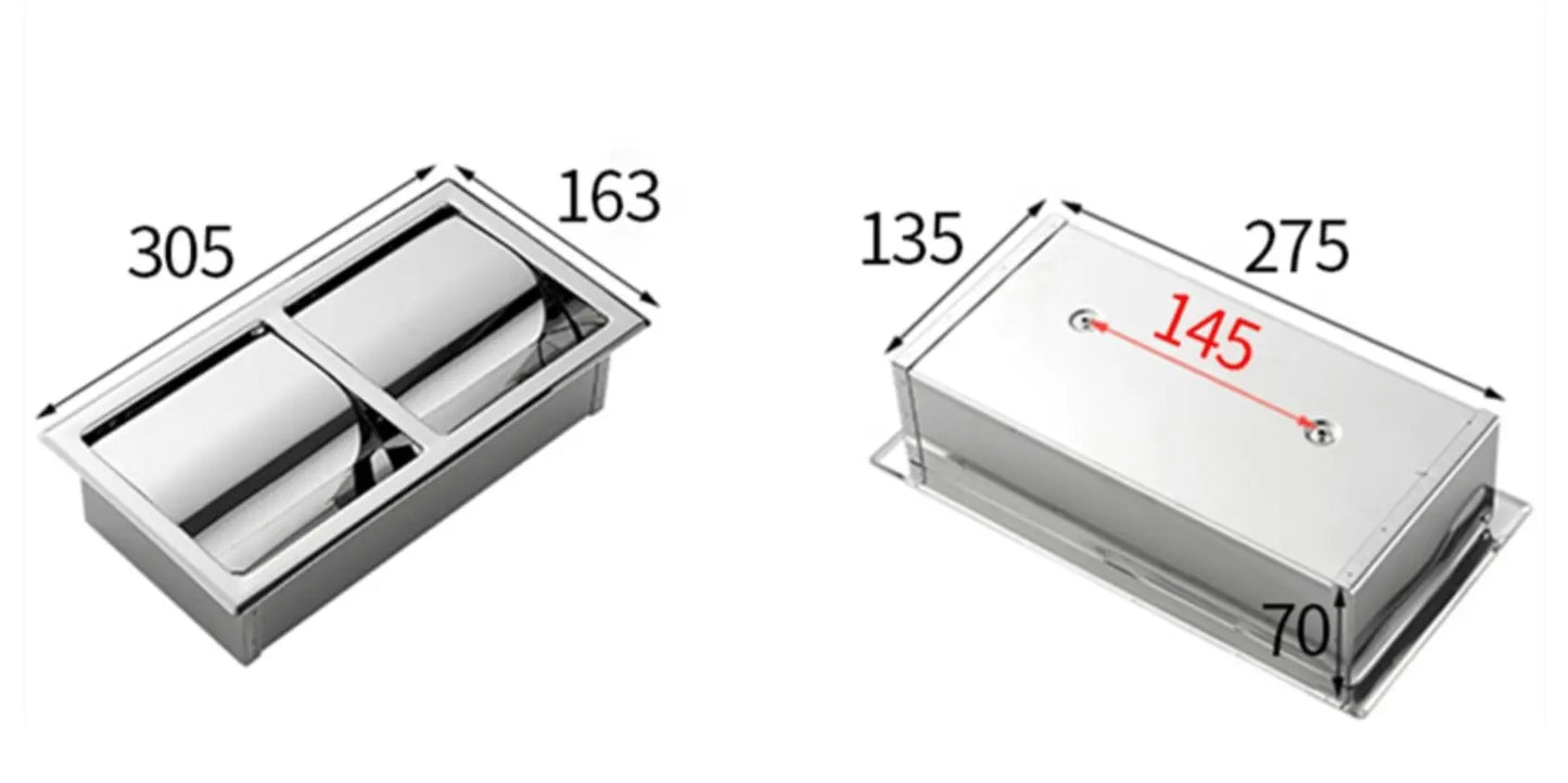 SaniSupreme® Inbouw toiletrolhouder dubbel mat zwart