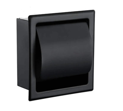 SaniSupreme Inbouw toiletrolhouder enkel mat zwart