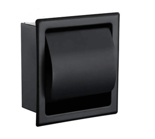 SaniSupreme Inbouw toiletrolhouder enkel mat zwart