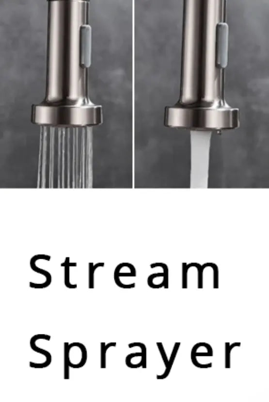 SaniSupreme Keukenkraan Pull - down Bologna gebogen met veer Nikkel Brush (RVS), zwarte slang