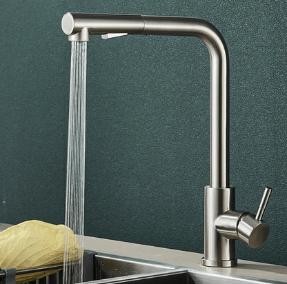 SaniSupreme Keukenmengkraan Aveiro Waterbesparend Uittrekbare Handdouche Brush Zilver