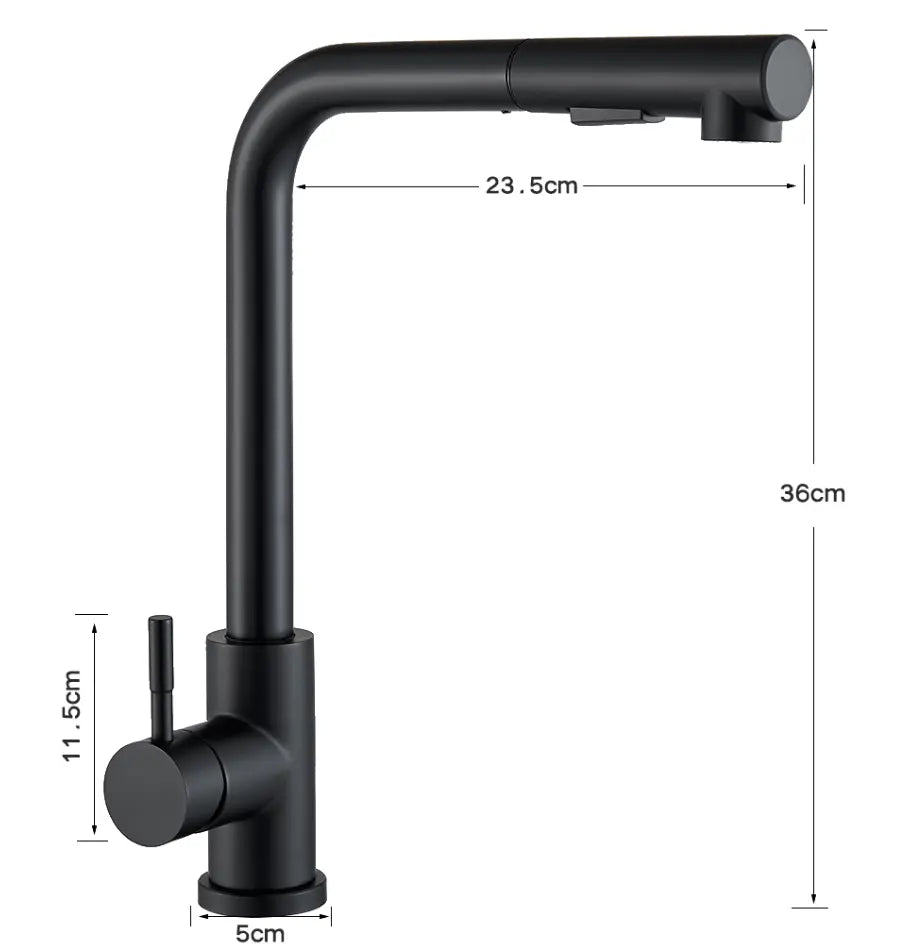 SaniSupreme Keukenmengkraan Aveiro Waterbesparend Uittrekbare Handdouche Zwart