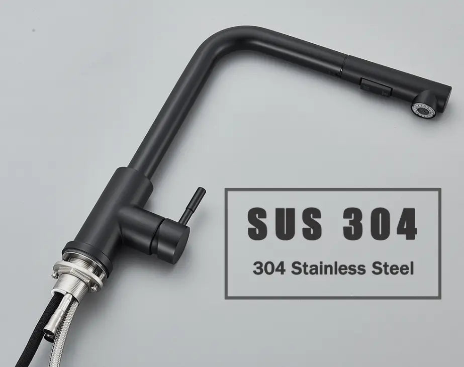 SaniSupreme Keukenmengkraan Aveiro Waterbesparend Uittrekbare Handdouche Zwart