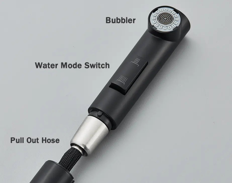 SaniSupreme Keukenmengkraan Aveiro Waterbesparend Uittrekbare Handdouche Zwart