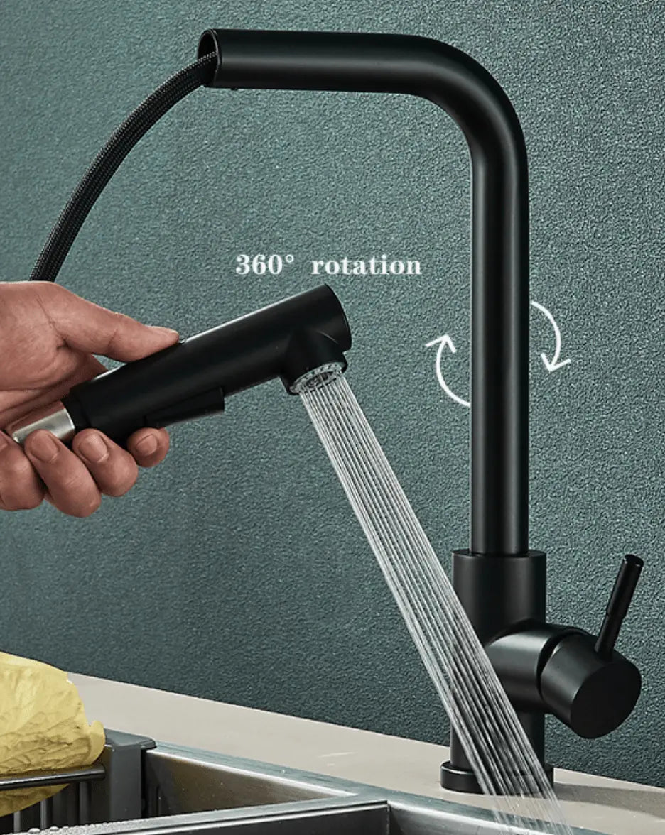 SaniSupreme Keukenmengkraan Aveiro Waterbesparend Uittrekbare Handdouche Zwart