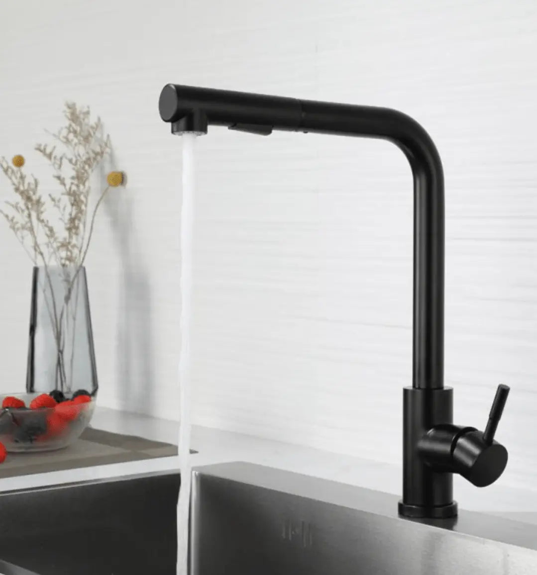 SaniSupreme Keukenmengkraan Aveiro Waterbesparend Uittrekbare Handdouche Zwart