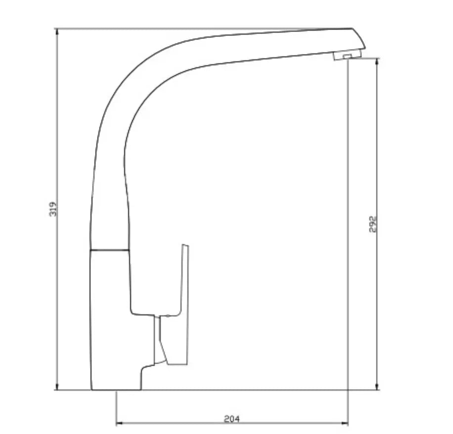 SaniSupreme Keukenmengkraan Waterbesparend Rechthoek Chroom