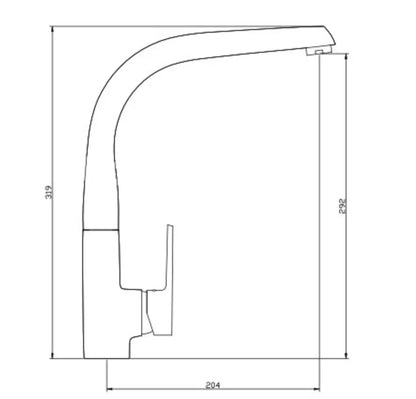 SaniSupreme Keukenmengkraan Waterbesparend Rechthoek Chroom