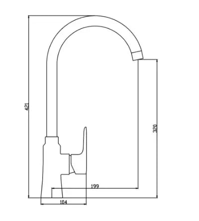 SaniSupreme Keukenmengkraan Waterbesparend Taps model Chroom