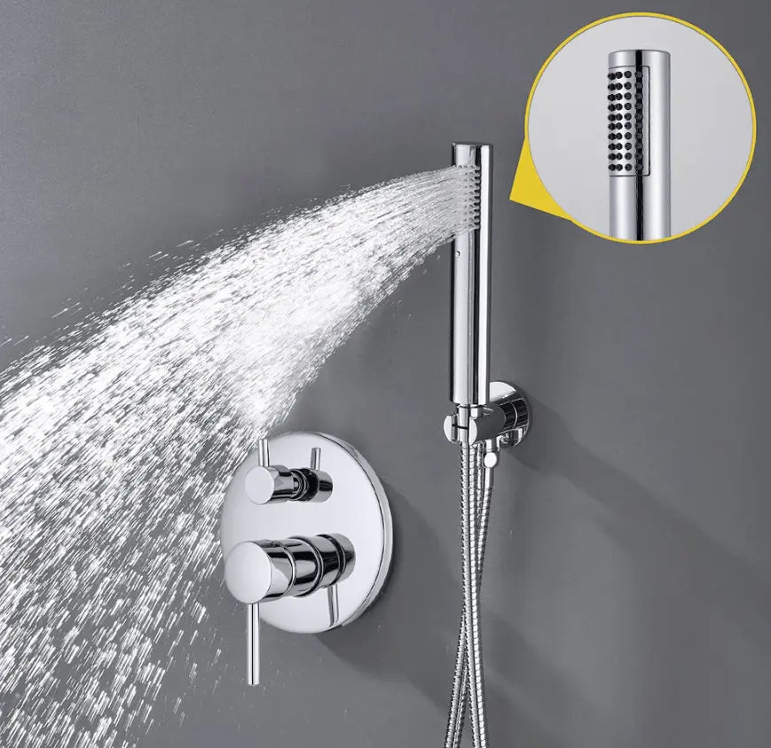 SaniSupreme® Lima inbouw doucheset | handdouche|mengkraan|regendouche (10 inch) | rond |Chroom 2 weg