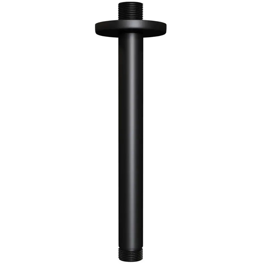 SaniSupreme Losse douche arm plafond, mat zwart, rond, 25 cm. lang met rozet