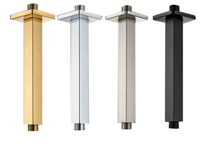 SaniSupreme Losse douche arm plafond, mat zwart, vierkant, 20 cm. lang met rozet