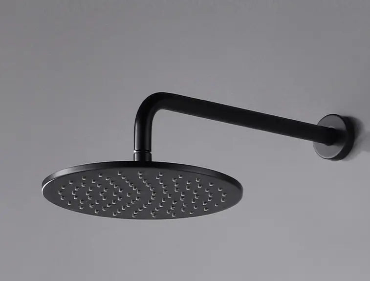 SaniSupreme Losse Douche arm, Wandarm mat zwart, rond, 40 cm. lang met rozet