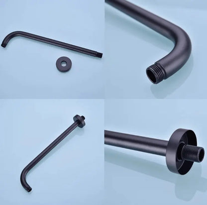 SaniSupreme Losse Douche arm, Wandarm mat zwart, rond, 40 cm. lang met rozet