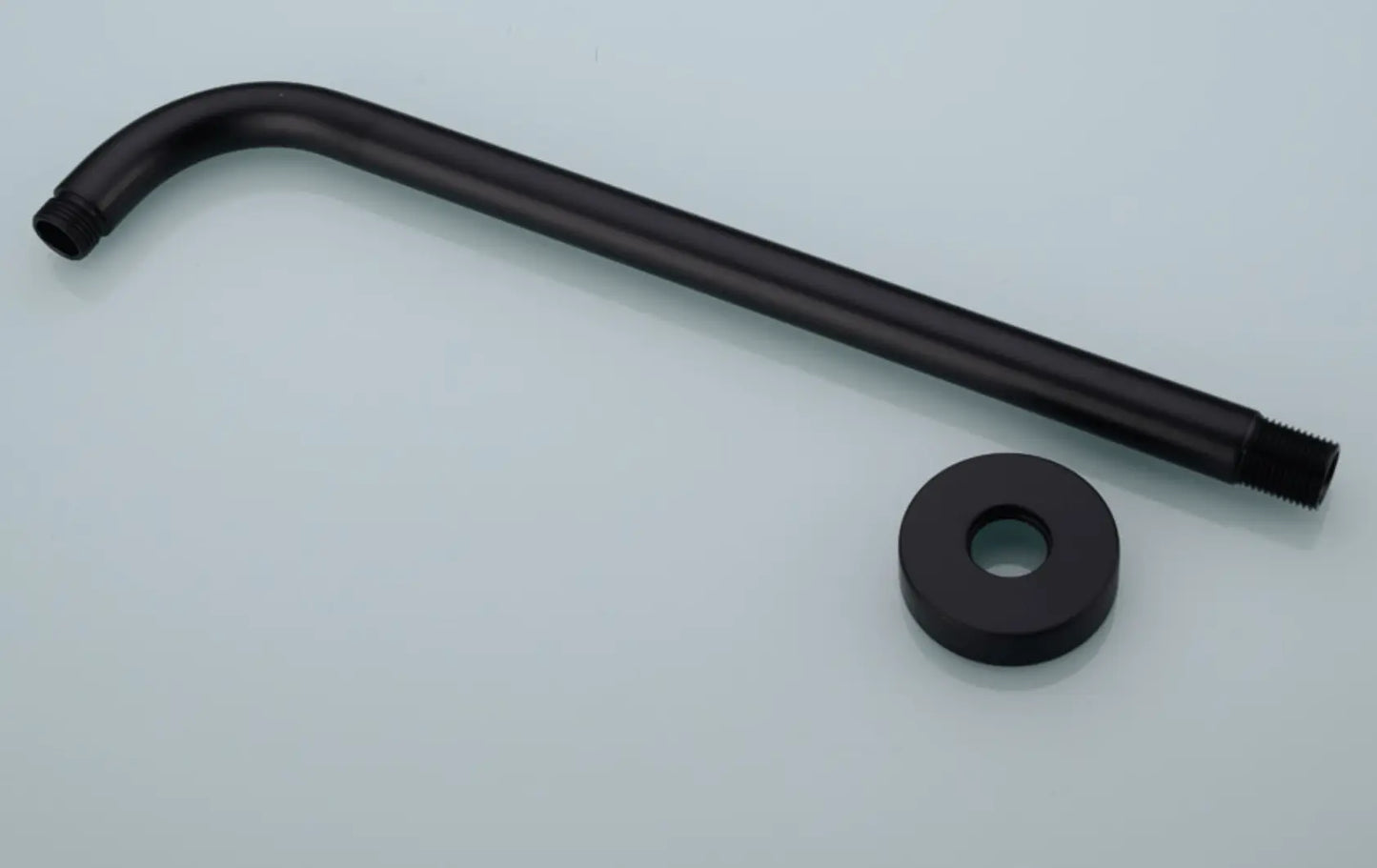 SaniSupreme Losse Douche arm, Wandarm mat zwart, rond, 40 cm. lang met rozet