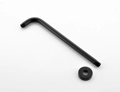 SaniSupreme Losse Douche arm, Wandarm mat zwart, rond, 40 cm. lang met rozet