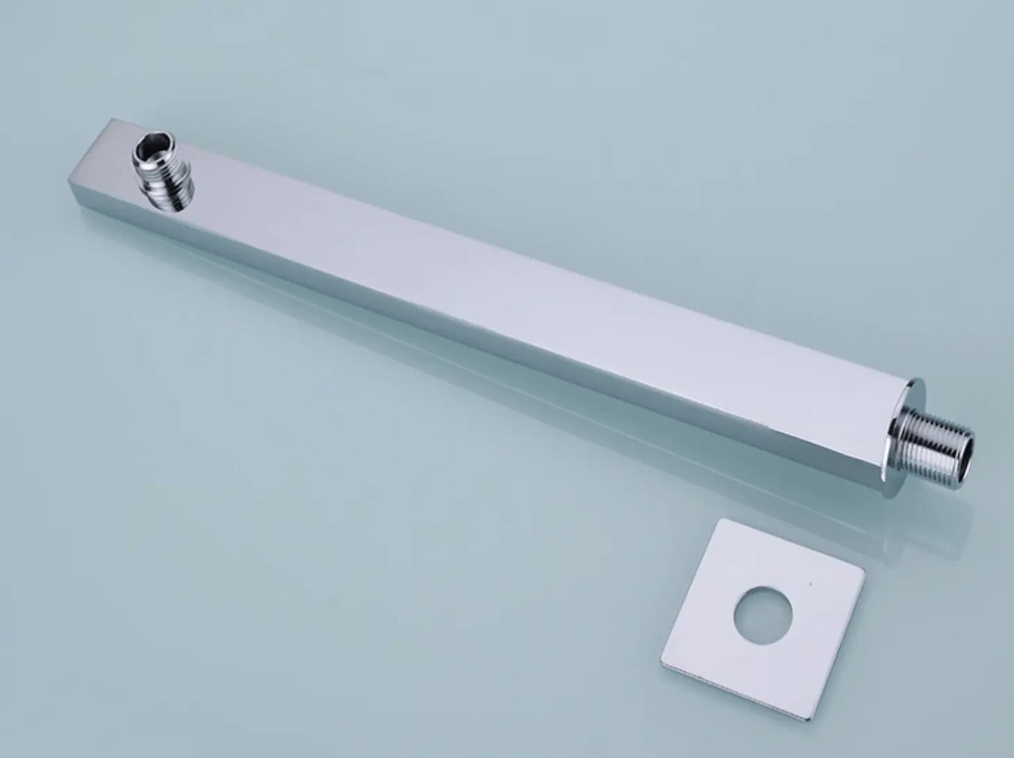 SaniSupreme Losse Douchearm, chroom, rechthoekig, 38 cm. lang met rozet