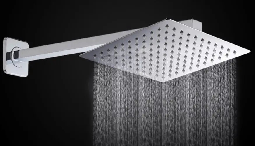 SaniSupreme Losse Douchearm, chroom, rechthoekig, 38 cm. lang met rozet