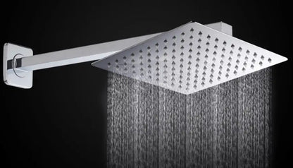 SaniSupreme Losse Douchearm, chroom, rechthoekig, 38 cm. lang met rozet