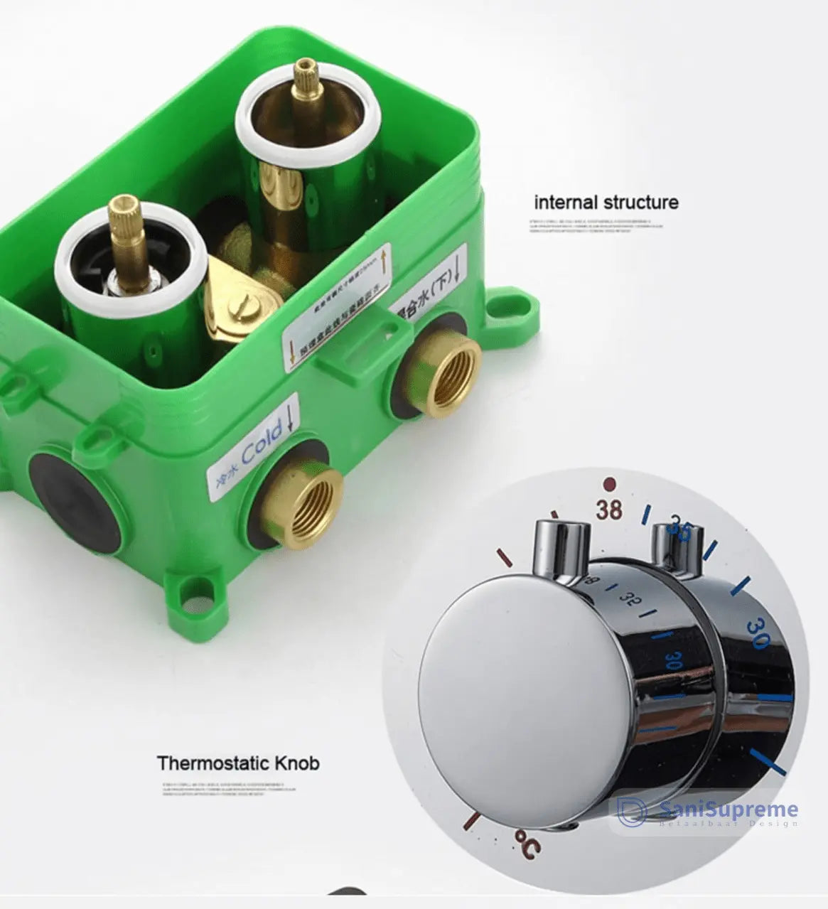 SaniSupreme Manhattan Inbouw Regendouche Mengkraan 2 - weg los mat zwart