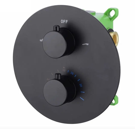 SaniSupreme Manhattan Inbouw Regendouche Mengkraan Rond 2 - weg los mat zwart