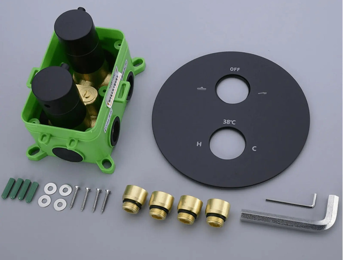 SaniSupreme Manhattan Inbouw Regendouche Mengkraan Rond 3 - weg los mat zwart