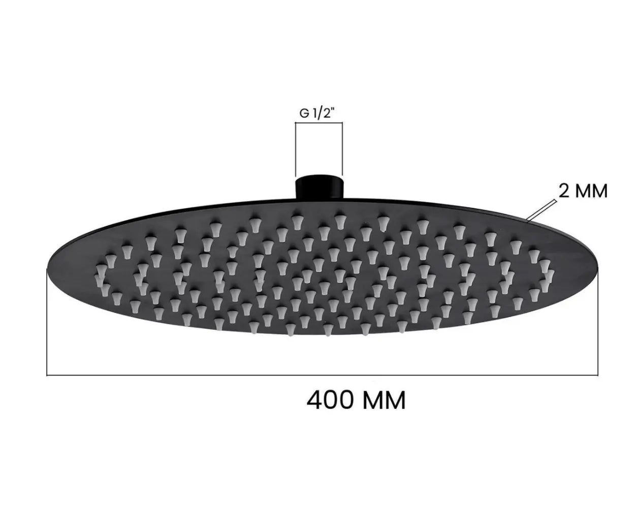 SaniSupreme Manhattan ronde regendouche hoofddouche regendouchekop 40 cm. mat zwart