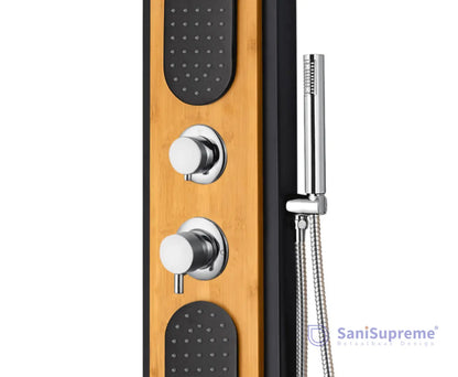 SaniSupreme massage douchepaneel Creavit 150 x 22 cm Bamboe Zwart